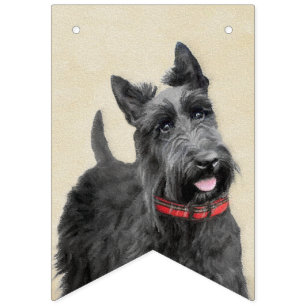 Banderines Pintura de terrorífico escocés - Arte de perro o