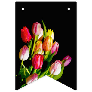 Banderines Pintura de Tulipán - Arte Floral Original