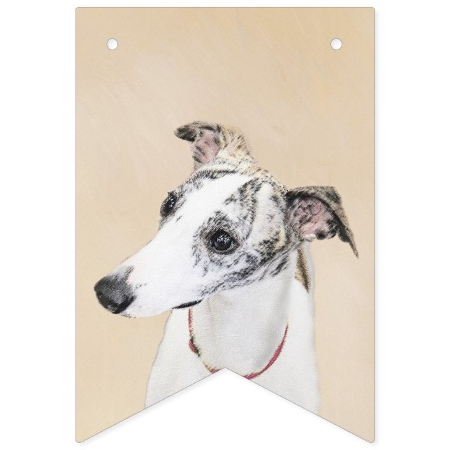 Banderines Pintura de Whippet - Arte Cute Original Perro (Primera bandera)