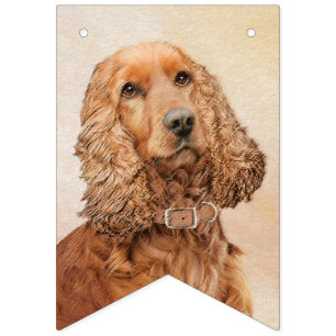 Banderines Pintura Española de Cocker Inglés - Arte Perro Ori