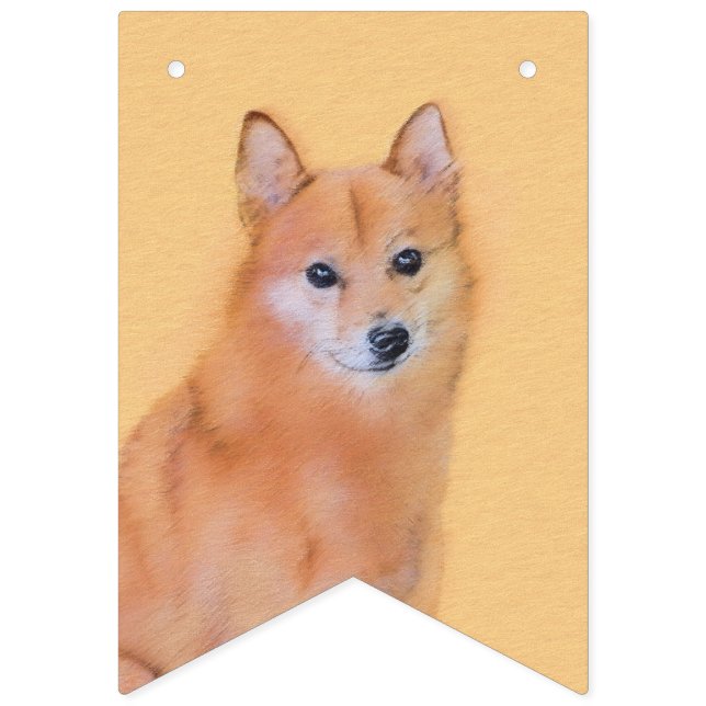 Banderines Pintura finlandesa de Spitz - Arte de perro origin (Primera bandera)