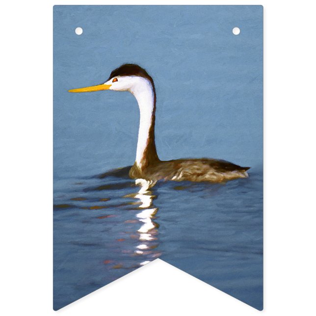 Banderines Pintura gris de Clark - Arte de pájaro original (Primera bandera)