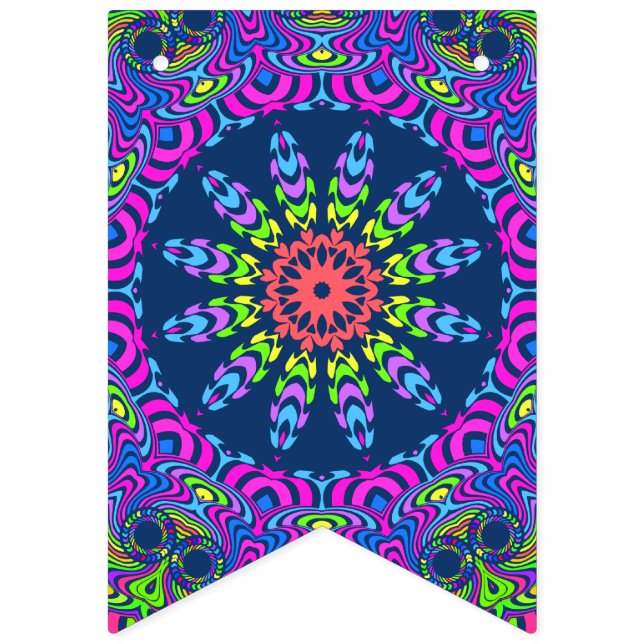 Banderines Pintura manual Mandala Clock Face 01 + 02 (Primera bandera)