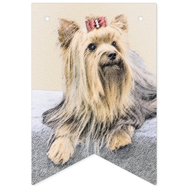 Banderines Pintura Terrier de Yorkshire - Arte Perro Original (Primera bandera)