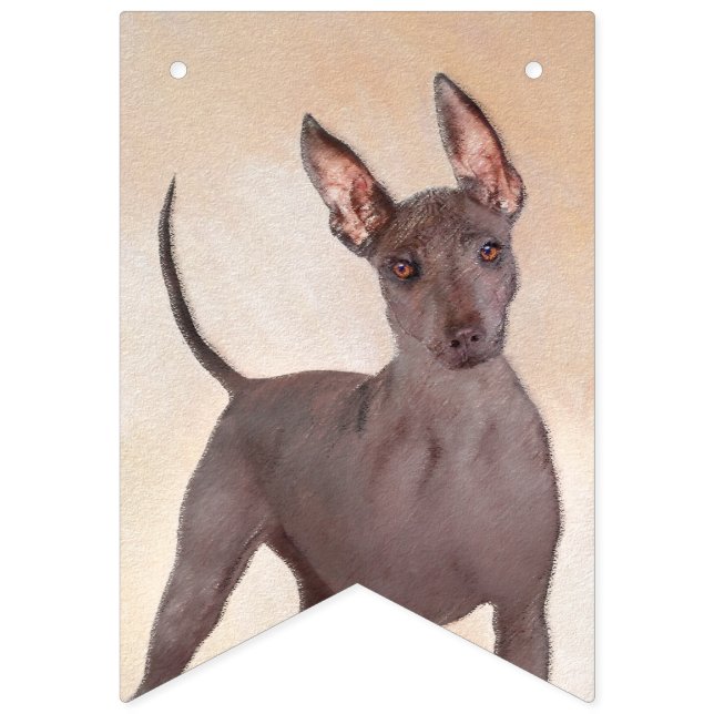 Banderines Pintura Xoloitzcuintli - Arte Perro Original Cuto (Primera bandera)