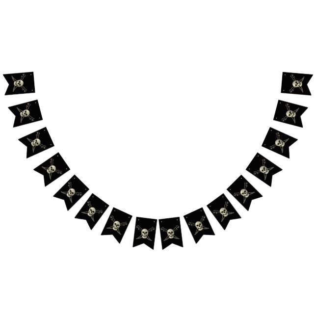 Banderines Pirata (cráneo) - Bunting Personalizado Fiesta Swa (Todo)