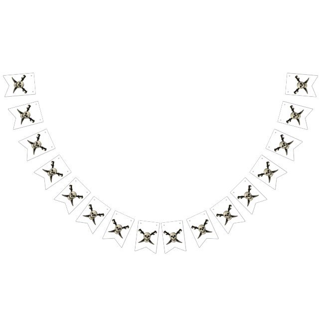 Banderines Pirata (cráneo) - Bunting Personalizado Fiesta Swa (Todo)