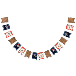 Banderines Pirata del partido de cumpleaños Jolly Roger