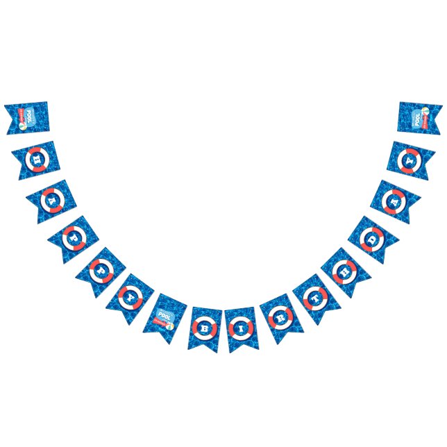 Banderines Piscina de verano Fiesta Tropical Cumpleaños Azul (Todo)