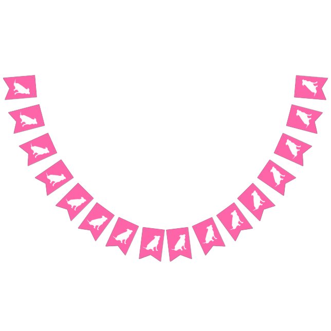 Banderines Pitbull, Chica rosado de Baby Shower Bulldog Pit (Todo)