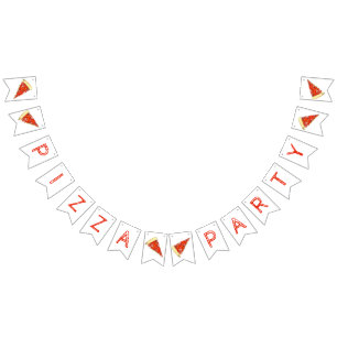 Banderines PIZZA FIESTA Pepperoni Pie Slice Pizzeria Cumpleañ