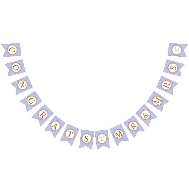 Banderines Polvo Lavanda Dorado Floral Moderno Boda Elegante (Todo)