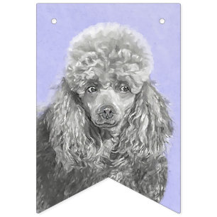 Banderines Poodle (Juguete, Miniatura) Pintura Original Perro