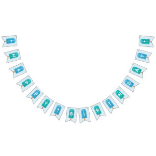 Banderines Popsicle de verano azul y turquesa Feliz cumpleaño