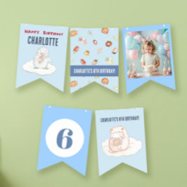 Banderines Postres dulces sueños foto azul de cumpleaños