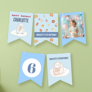 Banderines Postres dulces sueños foto azul de cumpleaños
