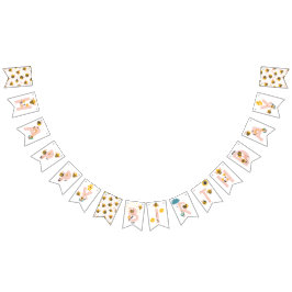 Banderines Primer cumpleaños de Bee Yellow & Pink Floral ONE 