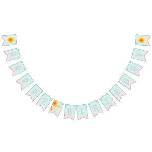 Banderines Primer cumpleaños de Cute Sunflower