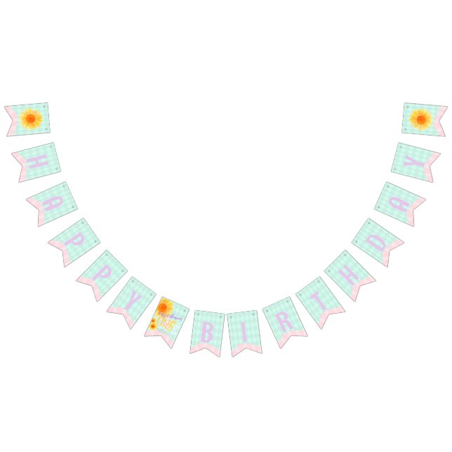 Banderines Primer cumpleaños de Cute Sunflower (Todo)