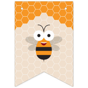 Banderines Primer cumpleaños de niña 1er Bee-Day Abeja melífe
