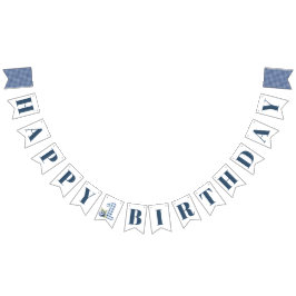 Banderines Primer Cumpleaños de Niño con Arándanos Azules
