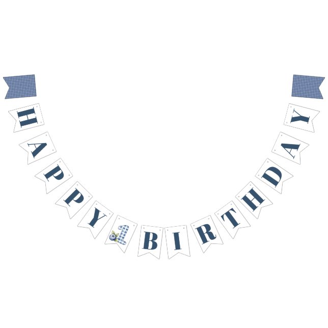 Banderines Primer Cumpleaños de Niño con Arándanos Azules (Todo)