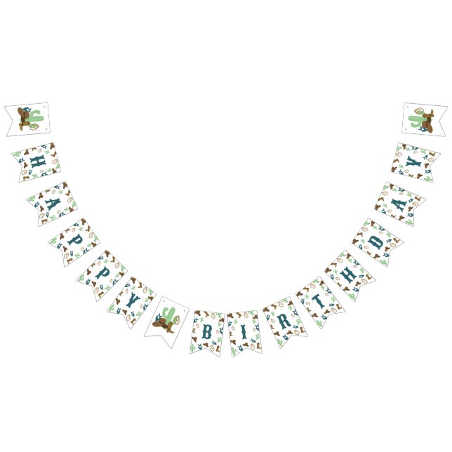 Banderines Primer cumpleaños de Rodeo Primer Cowboy Occidenta (Todo)