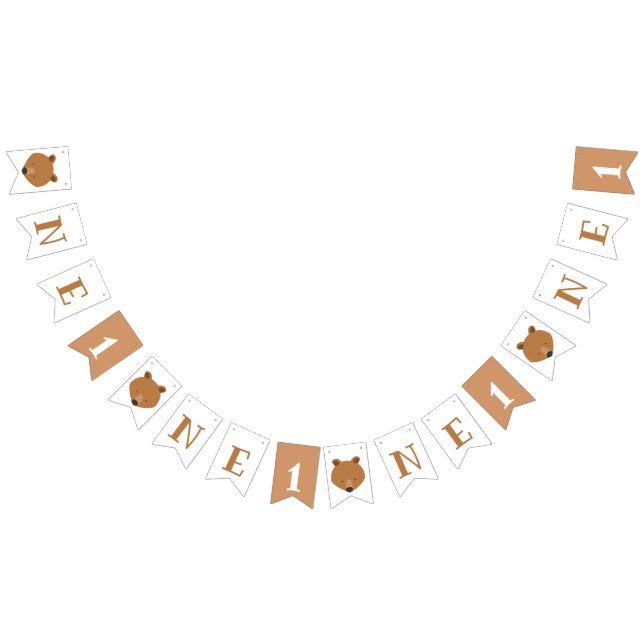 Banderines Primer cumpleaños del oso (Todo)