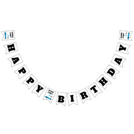 Banderines Primer salto alrededor de la pista, feliz cumpleañ