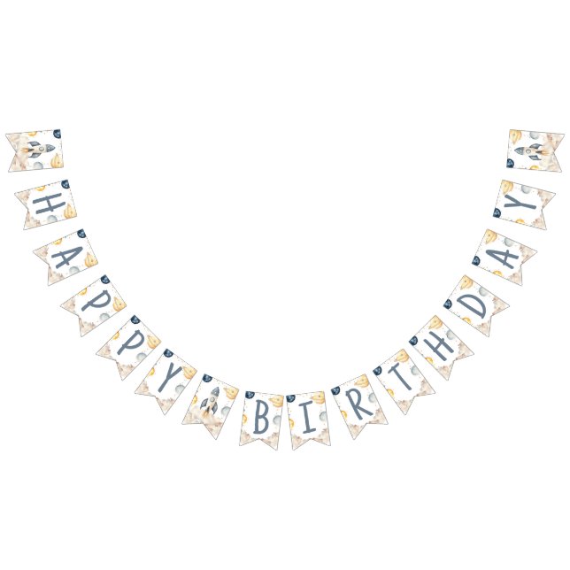 Banderines Primer Viaje Espacial Por La Fiesta Del Cumpleaños (Todo)