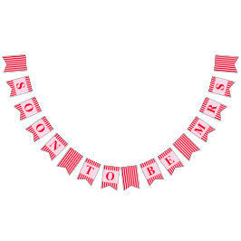 Banderines Pronto será la Sra. Retro Red & Pink Stripes