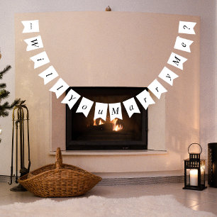 Banderines Propuesta Personalizada en Casa ¿Te Casarías Conmi