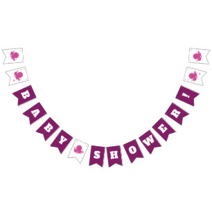 Banderines Pulpo púrpura rosado Baby Shower que golpea