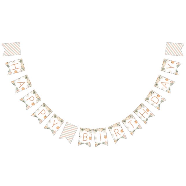 Banderines Pumpkin Happy Birthday Banner (Todo)