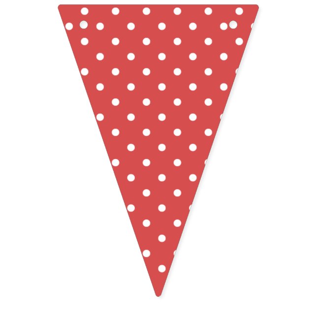 Banderines Punto Clásico de Lunares Blanco - Rojo Coral (Primera bandera)