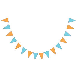 Banderines Puntos Polka y franjas azules Naranjas