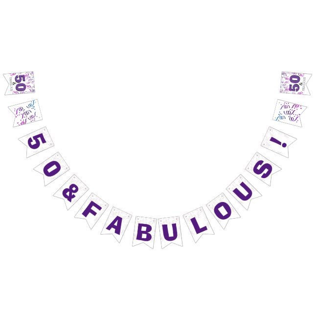 Banderines Púrpura negro| Fiesta de cumpleaños número 50 (Todo)