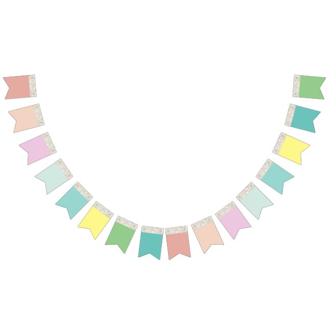 Banderines Purpurina de colores arcoiris Cumpleaños (Todo)