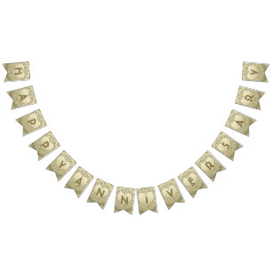 Banderines purpurina del corazón del oro del ☆ANNIVERSARY☆