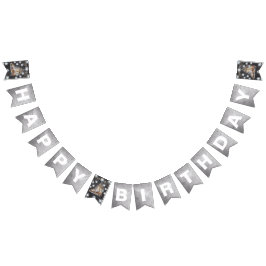 Banderines Purpurina Plata de Cumpleaños de Patinaje Hielo