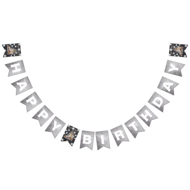 Banderines Purpurina Plata de Cumpleaños de Patinaje Hielo (Todo)