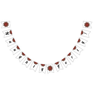 Banderines ¡Qué travieso cuarenta! Mandala en rojo