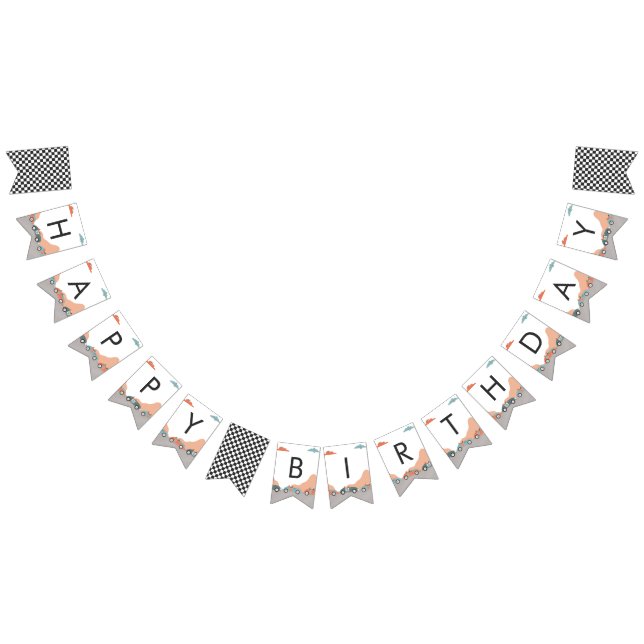 Banderines Race Car Two Fast 2 Curioso Fiesta Feliz Cumpleaño (Todo)