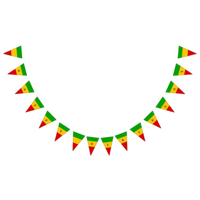 Banderines Rasta Flag Reggae Happy Birthday (Todo)