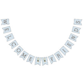 Banderines Rayas azules y blancas con el tarro de albañil