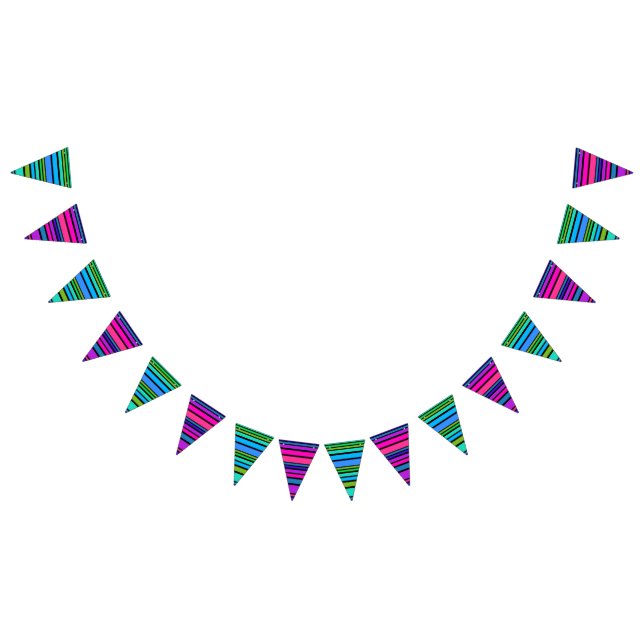 Banderines Rayas fuertes - negro azul rosado (Todo)