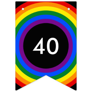 Banderines Rayas redondas de marco RAINBOW + tu trasero. e id