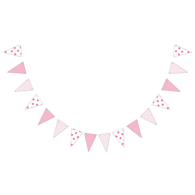 Banderines Rayas rosas y polkadots - Banner de Bunting Fiesta (Todo)