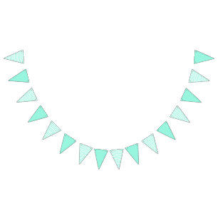 Banderines Rayas verde azuladas y blancas