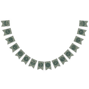Banderines Rayas Verde Oscuro Cumpleaños 1